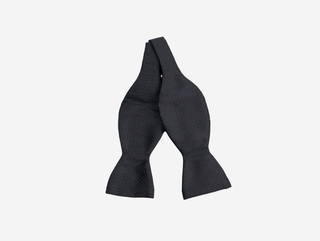 Cerruti1881 Black Jacquard Pure Pattern Self Tie Bow