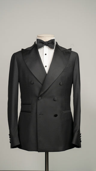 Black Double Breasted Zignone Wool Tuxedo Suit
