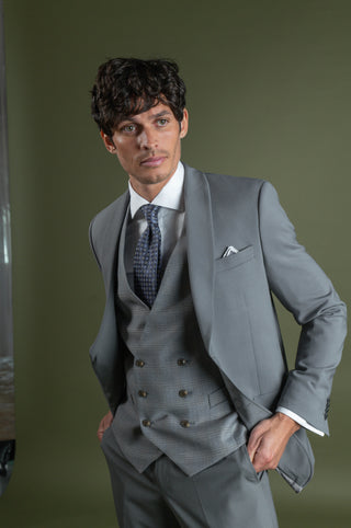 REDA 1865 Light Grey Shawl Suit